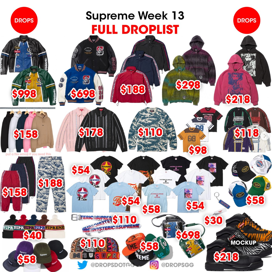 슈프림 Supreme 24FW 13주차 드랍리스트