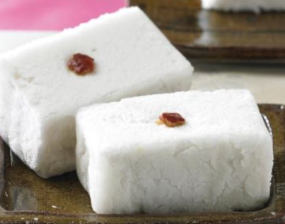 한국의 떡 종류 보리떡-백설기