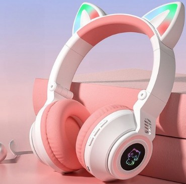 가장 인기있는 가성비 좋은 어린이헤드셋 에스앤탑 고양이 귀 어린이 무선 초등 유아 키즈 블루투스