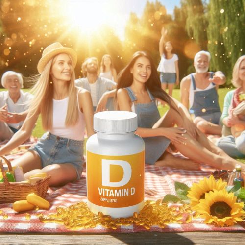 비타민디 보충제와 일광욕을 하는 사람들