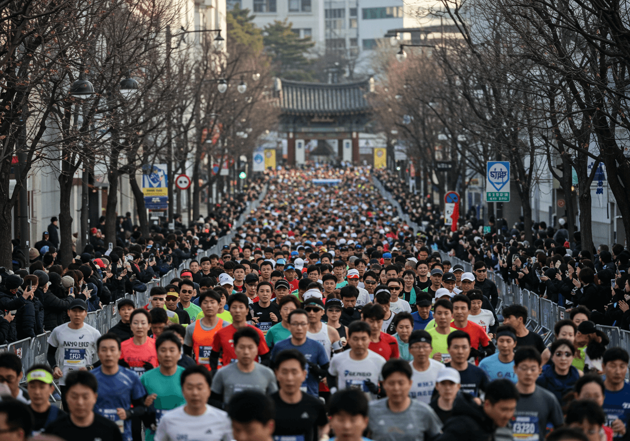 서울 광화문 스타트 라인 전경