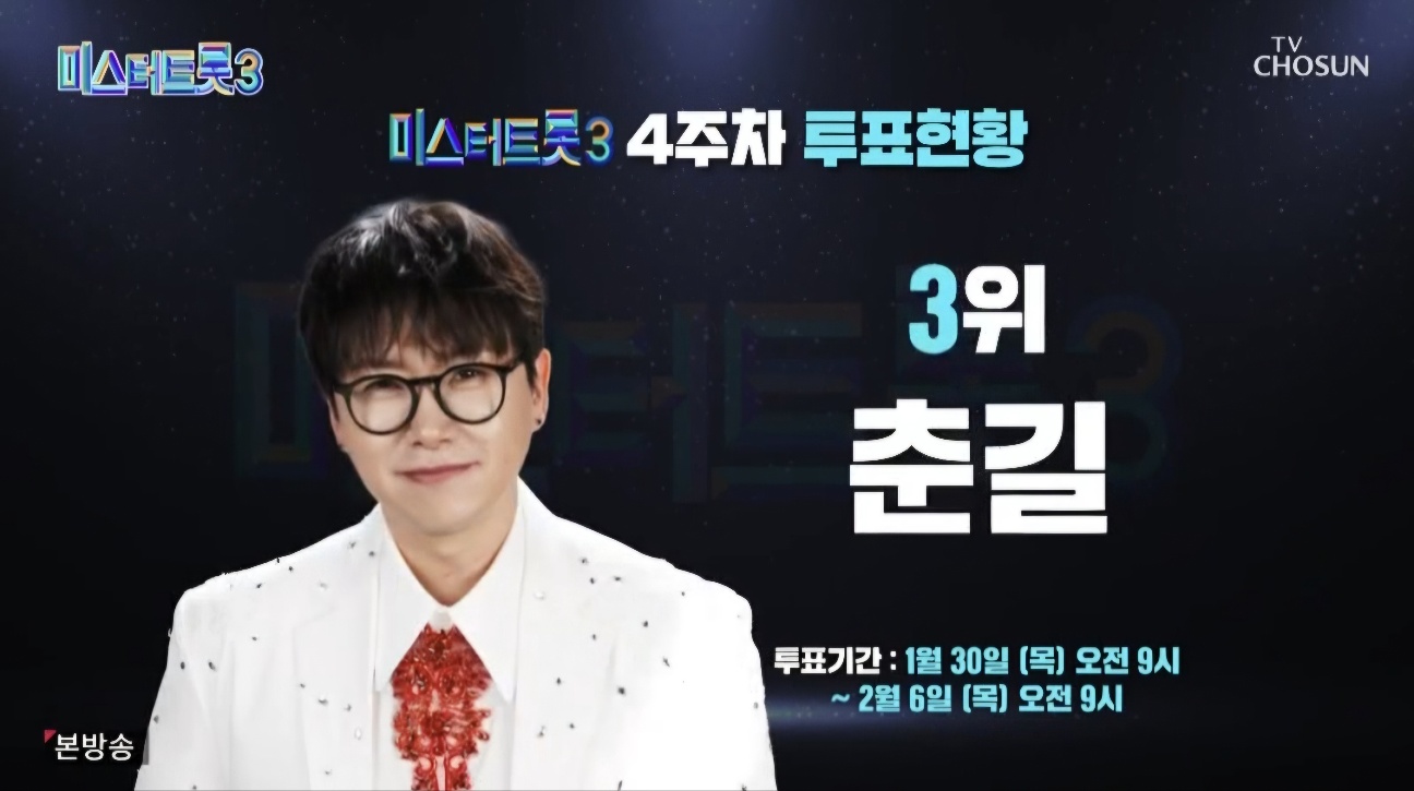 미스터트롯3 7회 4주차 대국민투표결과 순위