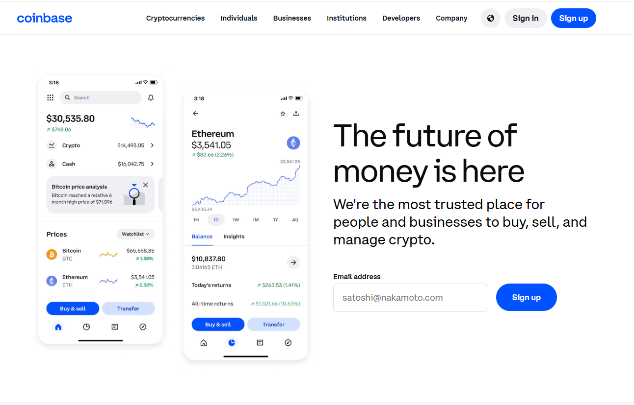 코인베이스 홈페이지