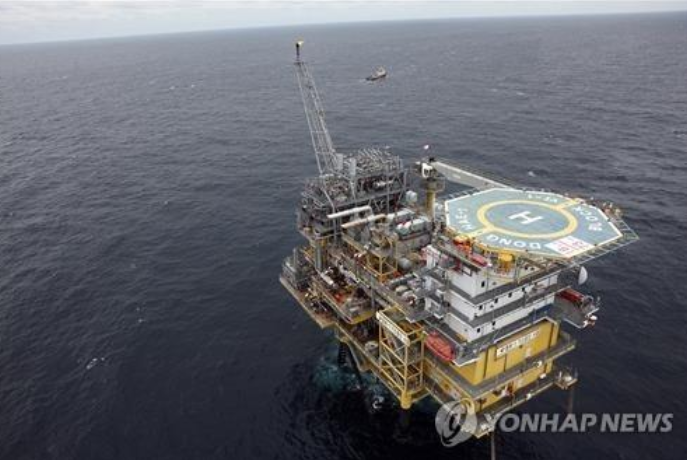 동해 가스전 해상 플랫폼 전경