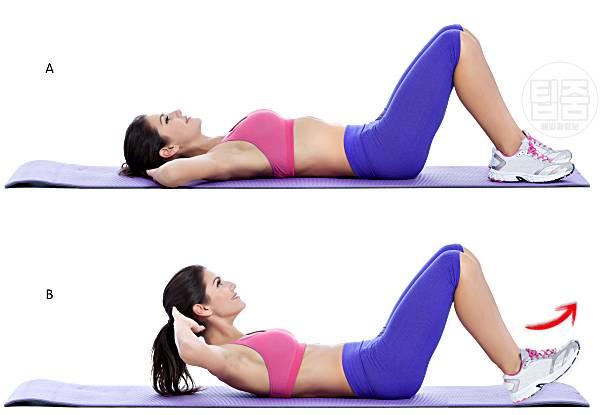 뱃살 빼는 최고의 운동 힐푸시크런치