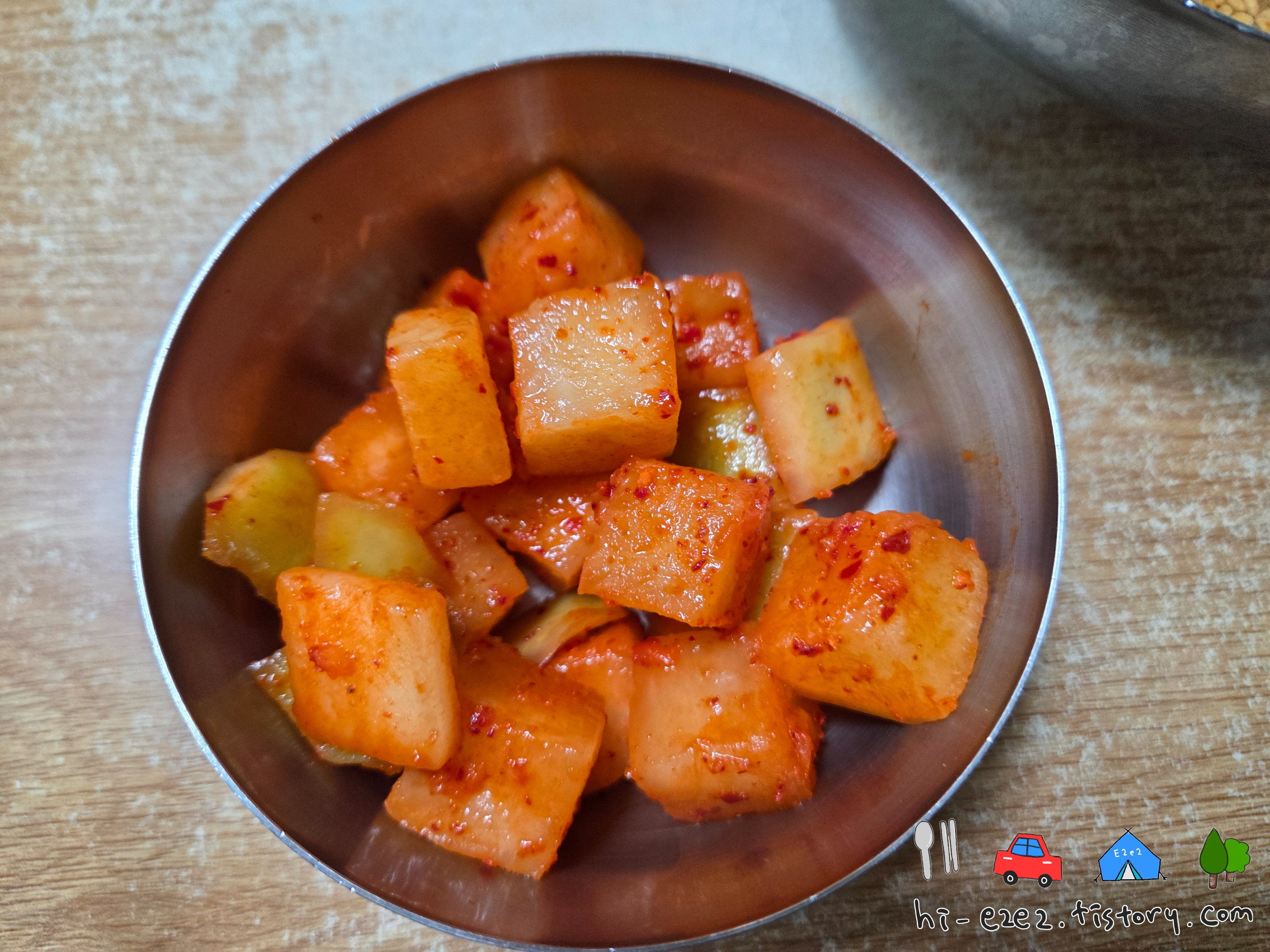 부산 여행 추천 기장손칼국수 밑반찬 깍두기