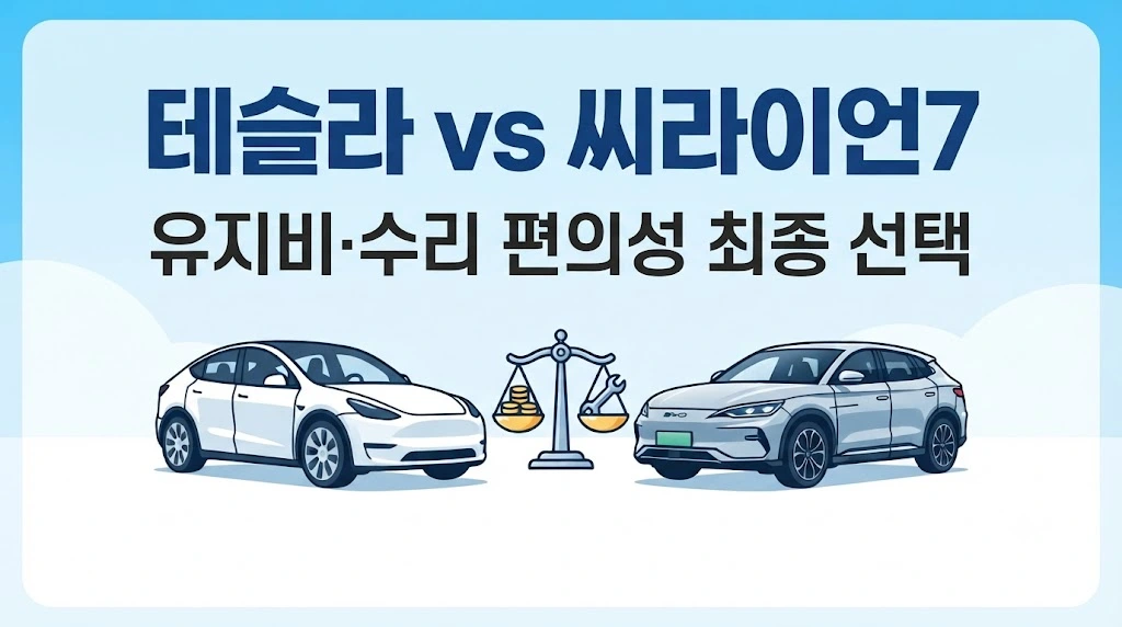 테슬라 모델 Y vs 씨라이언7 사고 유지비 비교와 선택