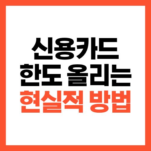 신용카드 한도 올리는 현실적인 방법