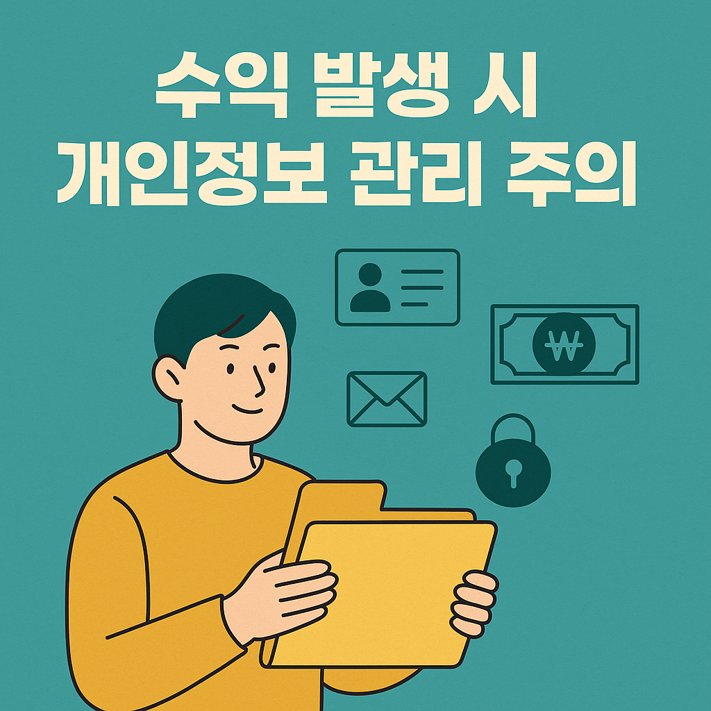수익 발생 시 개인정보 관리 주의점