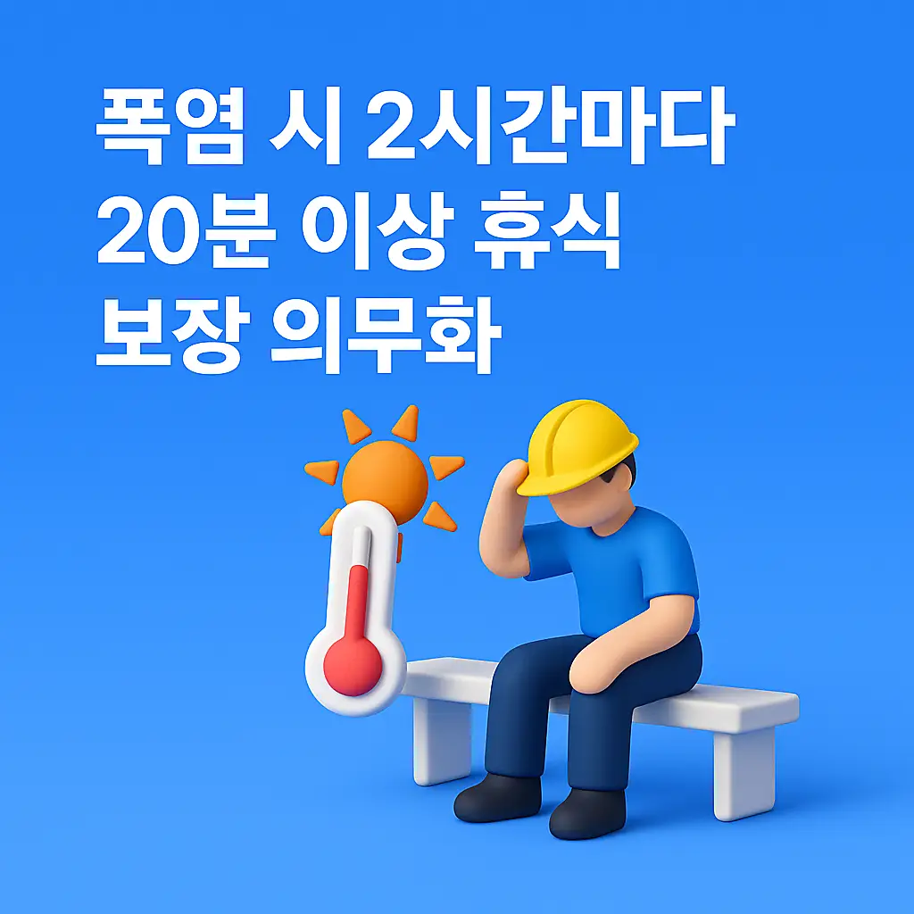 폭염 시 2시간마다 20분 휴식 보장 의무화 안내 썸네일