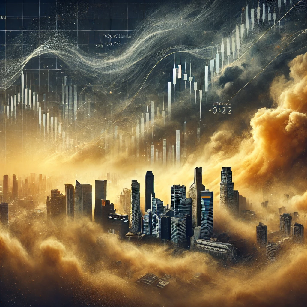 황사가 경제를 뒤덮는그림