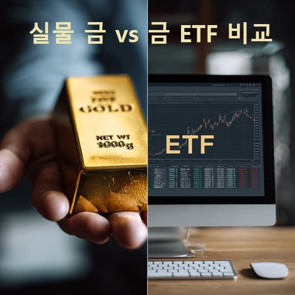 실물 금과 금 ETF 비교 인포그래픽