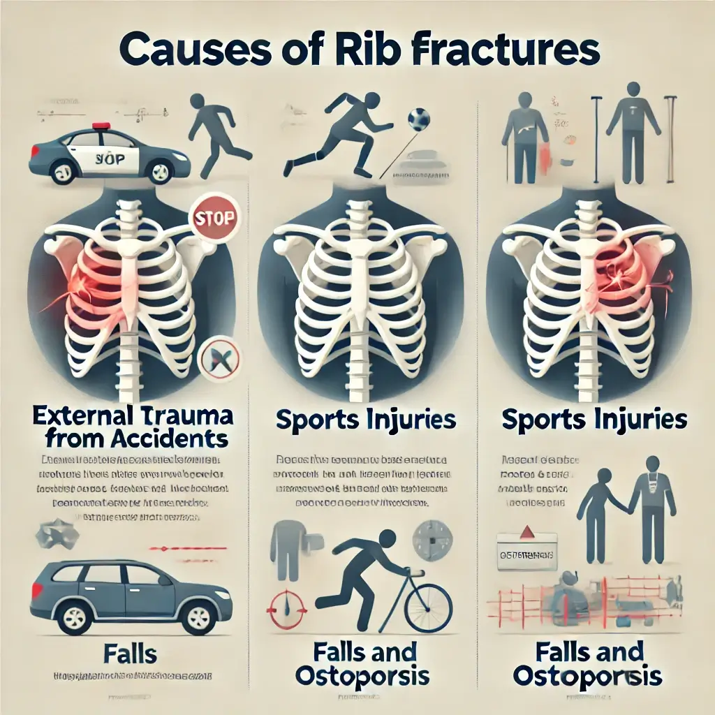 갈비뼈에 금이 가는 주요 원인
