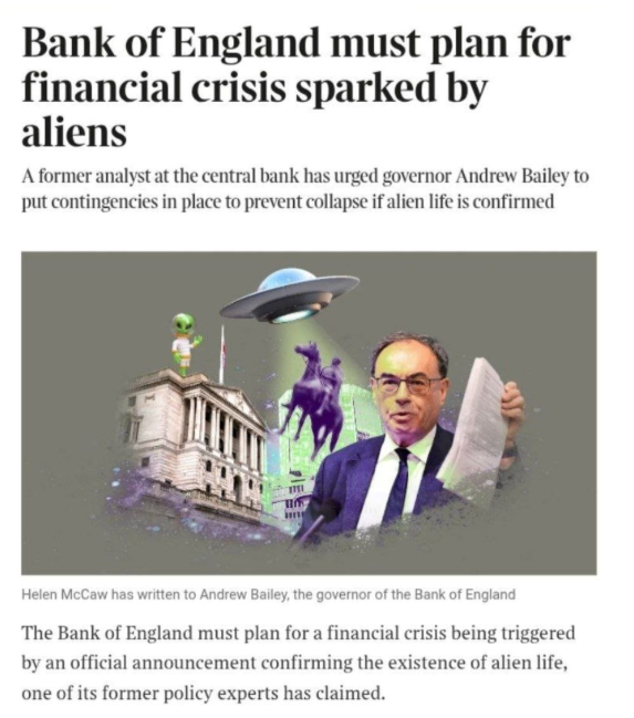 트럼프 ‘외계 문명’ 발표설과 영란은행의 경고