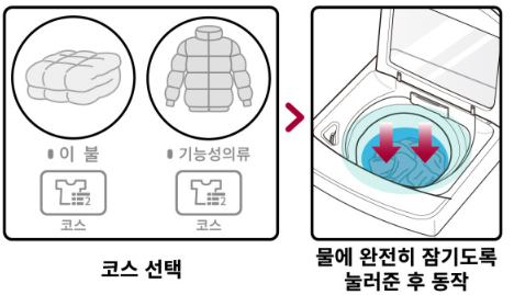 물에 뜨는 세탁물 세탁 시 주의