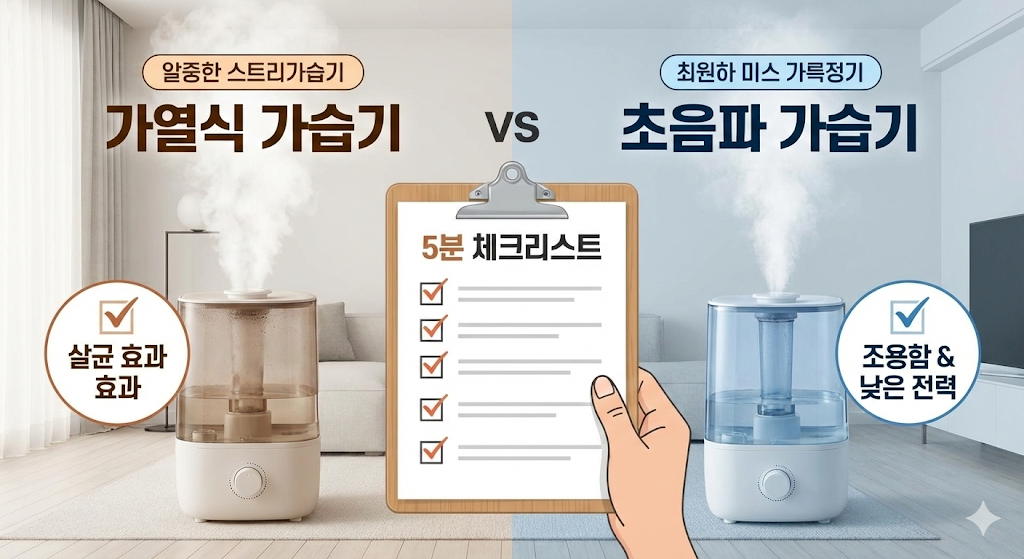가열식 가습기 vs 초음파 가습기, 5분 체크리스트로 결정 끝내기