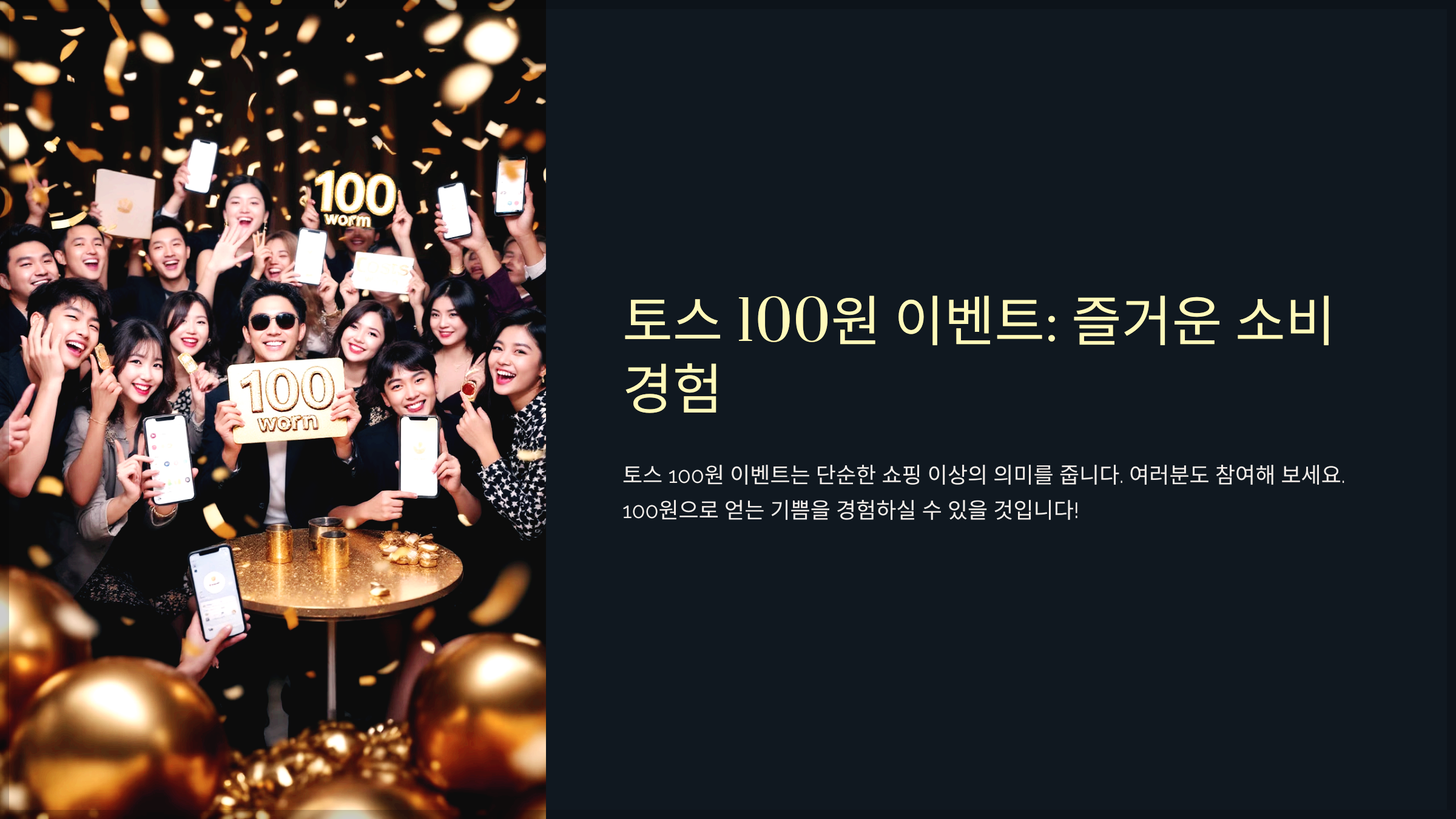 토스 100원 이벤트: 즐거운 소비 경험