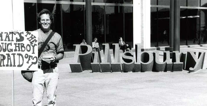 Ben's protesting to Pillsbury