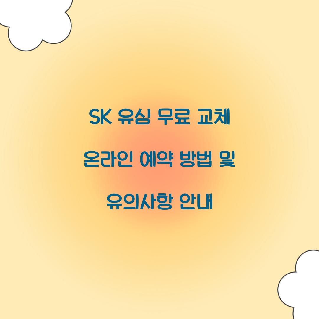 SK 유심 무료 교체 온라인 예약