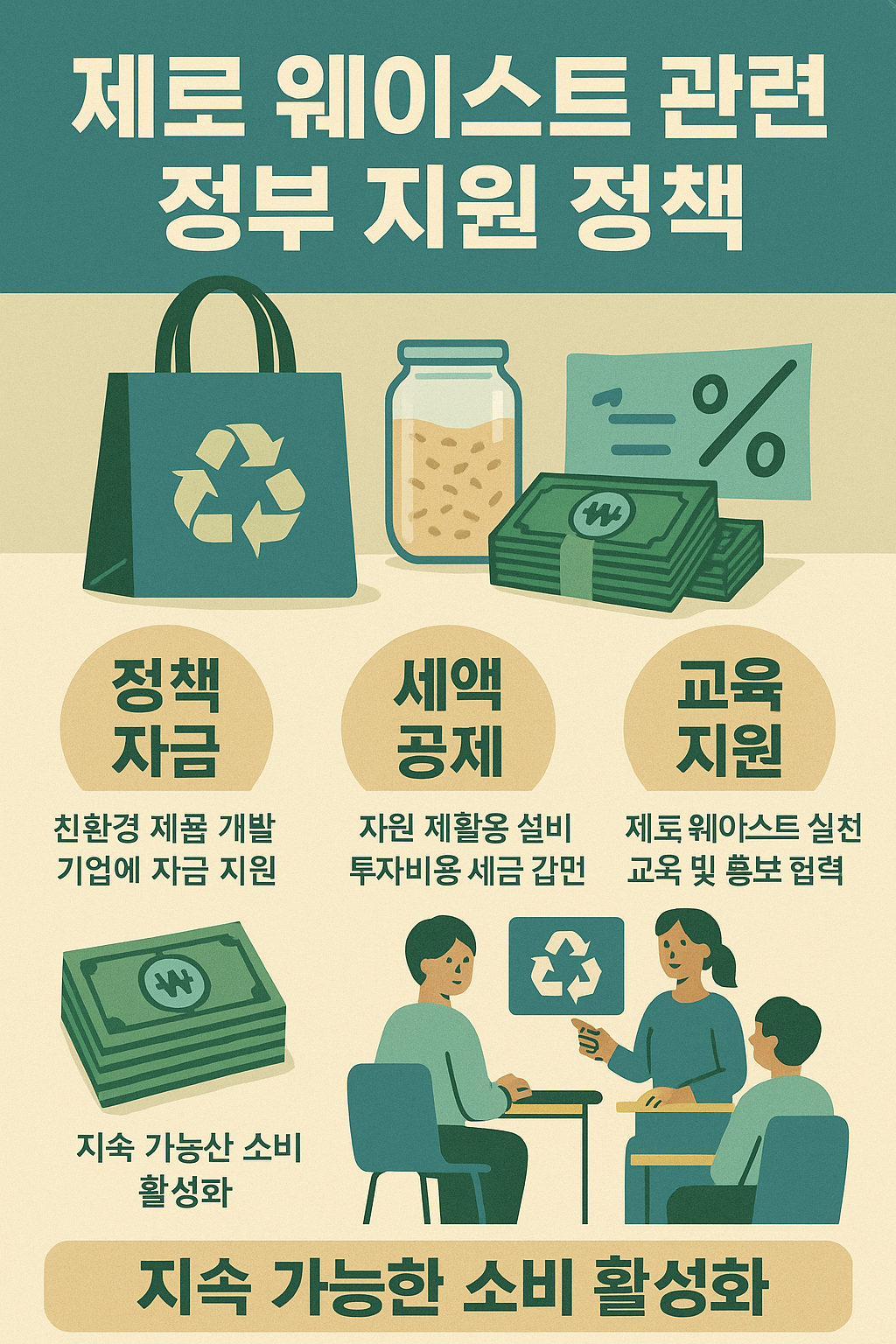 제로 웨이스트 관련 정부 지원 정책 인포그래픽