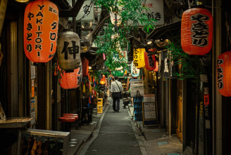 도쿄 긴자 골목의 모습