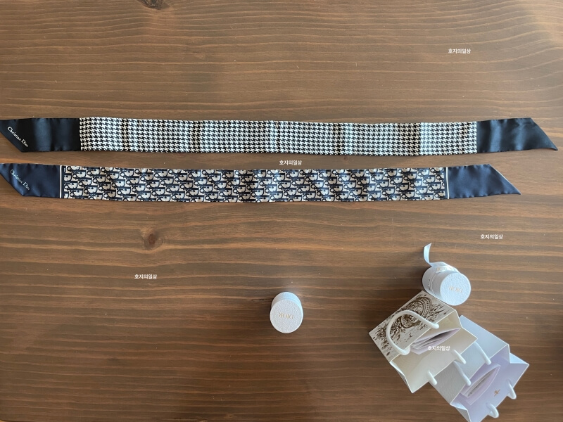 디올 미차 스카프 오블리크&몽테인 - 길이 비교