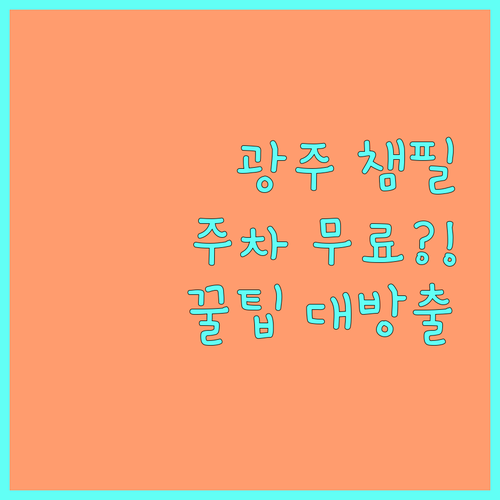 광주 챔필 주차장 전면 무료 꿀팁 모..