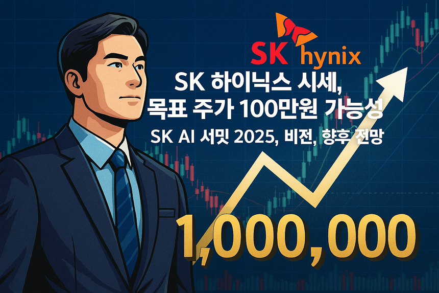 SK 하이닉스 시세, 목표 주가 100만원 가능성, SK AI 서밋 2025, 비전, 향후 전망