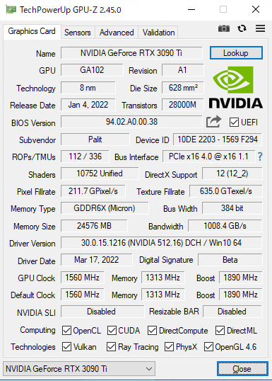 RTX 3090 Ti의 스펙2