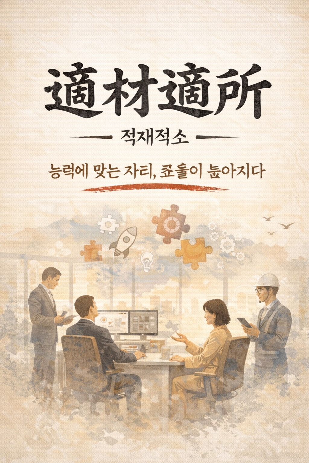 적재적소 사자성어 이미지