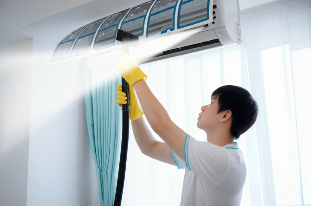 에어컨 필터 청소: 곰팡이 세균 없이