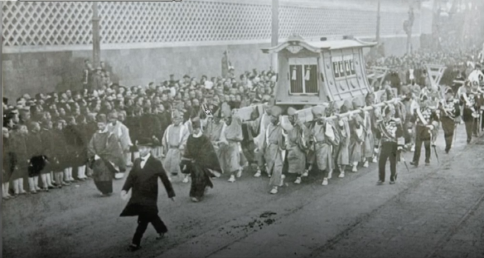 1909년 11월 4일 이토 히로부미의 국장 모습