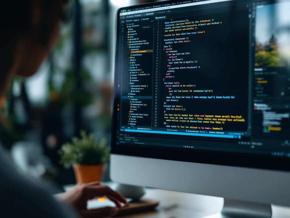 A man is in front of a computer monitor.