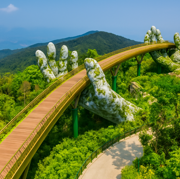 다낭의 관광명소 골든 브릿지