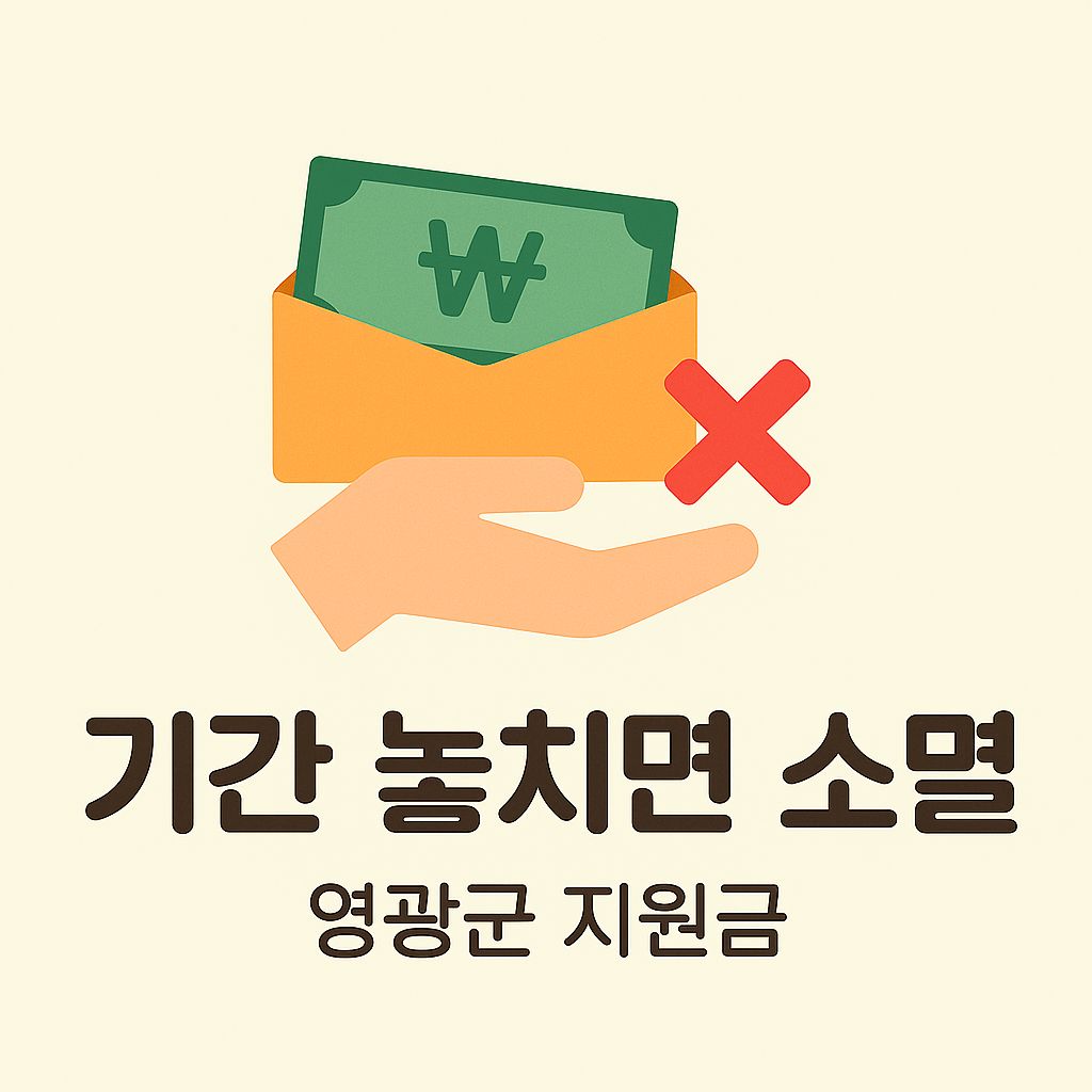 영광군 추석전 2차 민생지원금 기간 놓치면 소멸됩니다. 라고 알리는 이미지