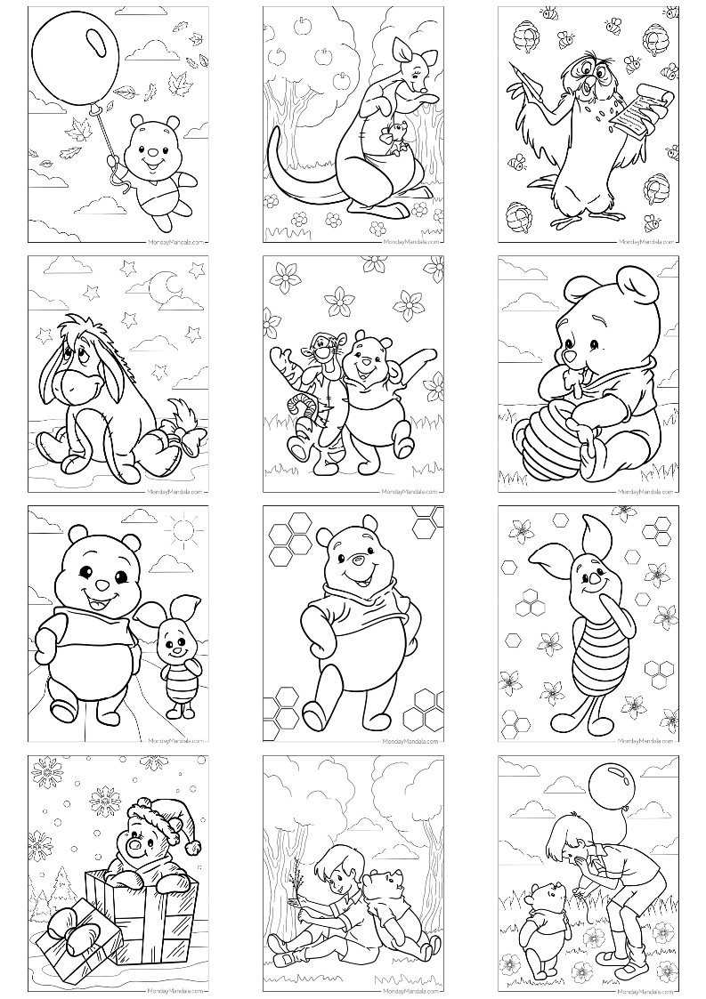 곰돌이푸 색칠공부 도안