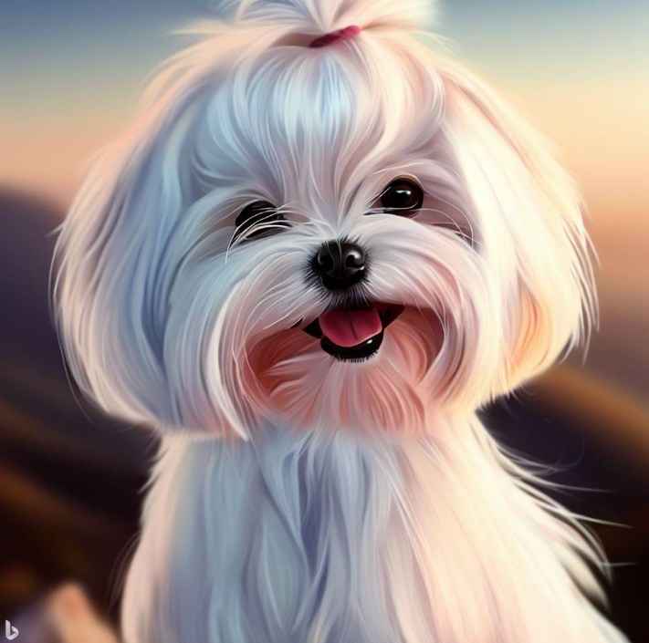 행복의 절정 상태에 있는 말티즈