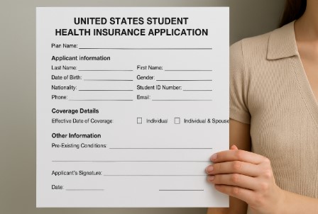 미국 유학생 보험 신청서 사진
