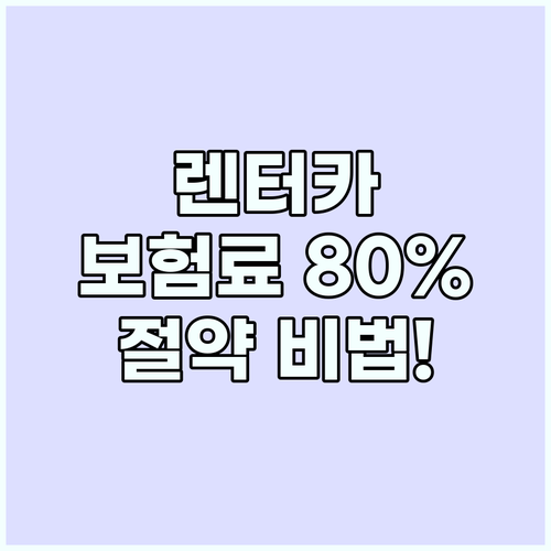 해외여행 렌터카 자차 보험료 80% ..