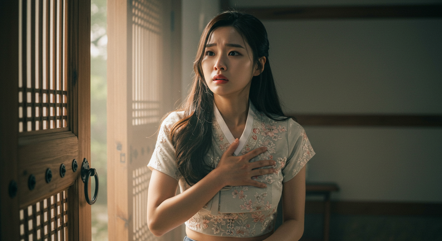 불안해하는 한국미녀