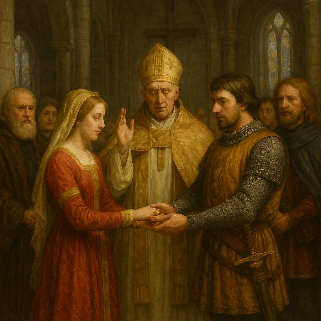 중세 귀족 가문의 혼인식 관련 이미지