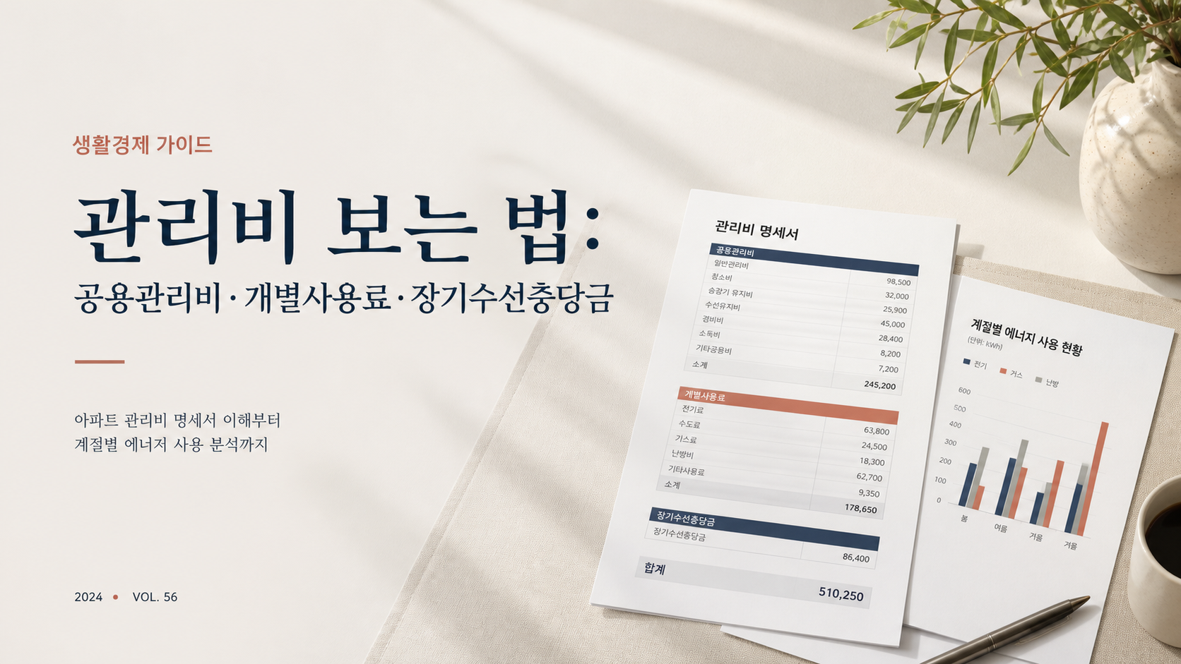 관리비 보는 법: 공용관리비·개별사용료·장기수선충당금 핵심 개념을 설명하는 부동산 안내