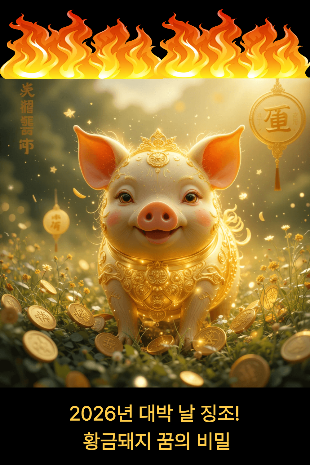 로또 당첨을 예고하는 대표적인 꿈인 돼지꿈의 참고이미지