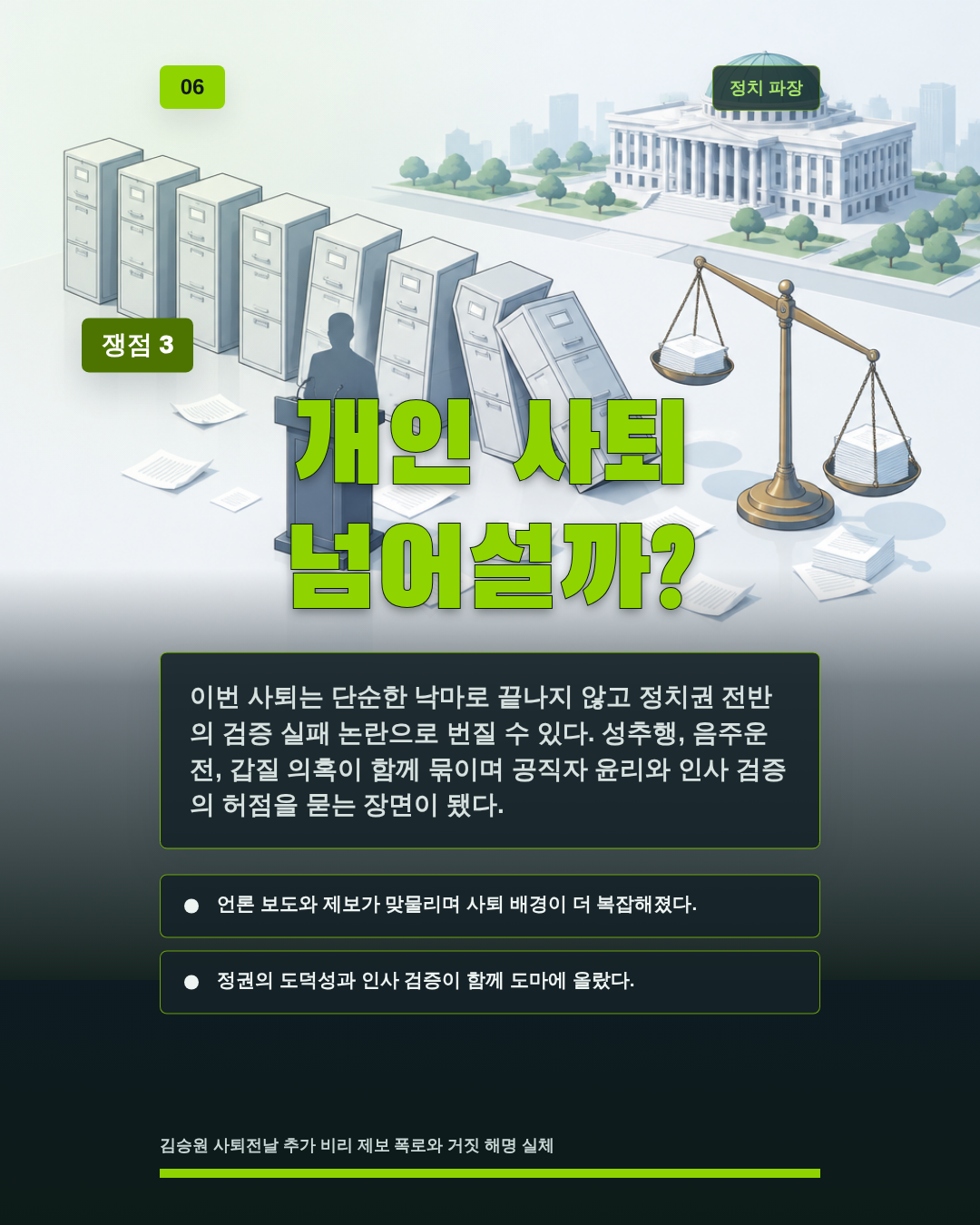 개인 사퇴 넘어설까?