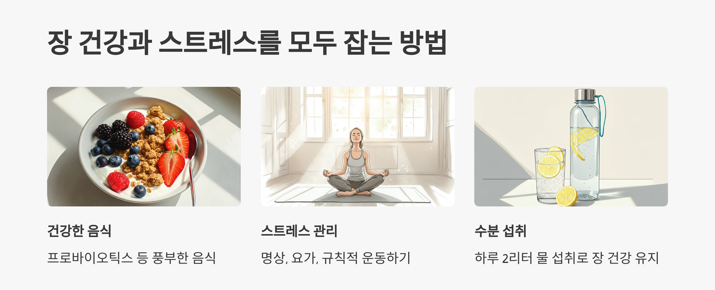 장 건강과 스트레스를 모두 잡는 방법