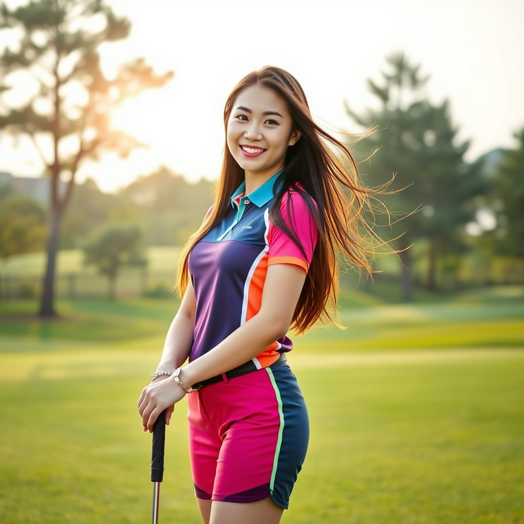 골프채 들고 있는 여성
