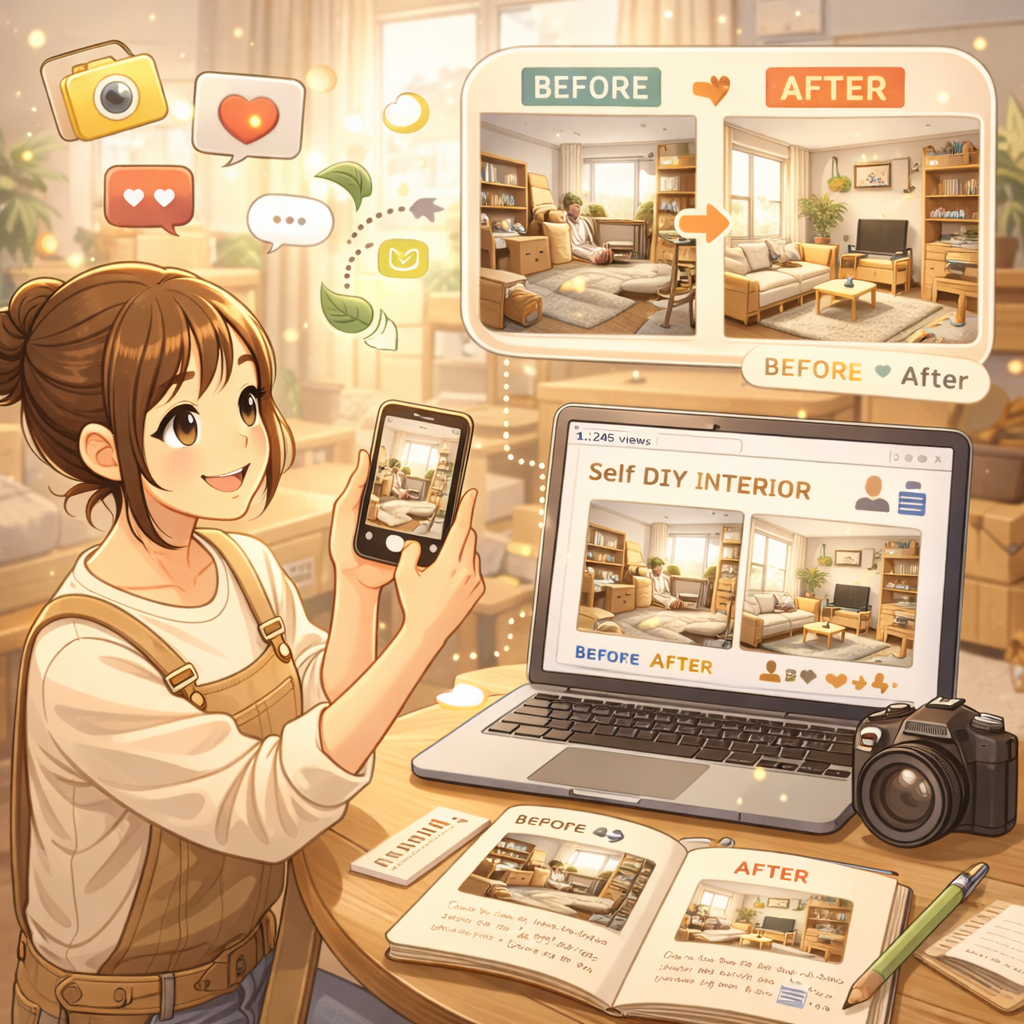 셀프 인테리어 전후 비교 기록 방법 (사진, 블로그 활용팁)