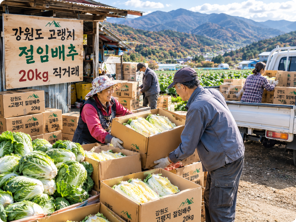 강원도 고랭지 절임배추 20kg 직거래 이미지