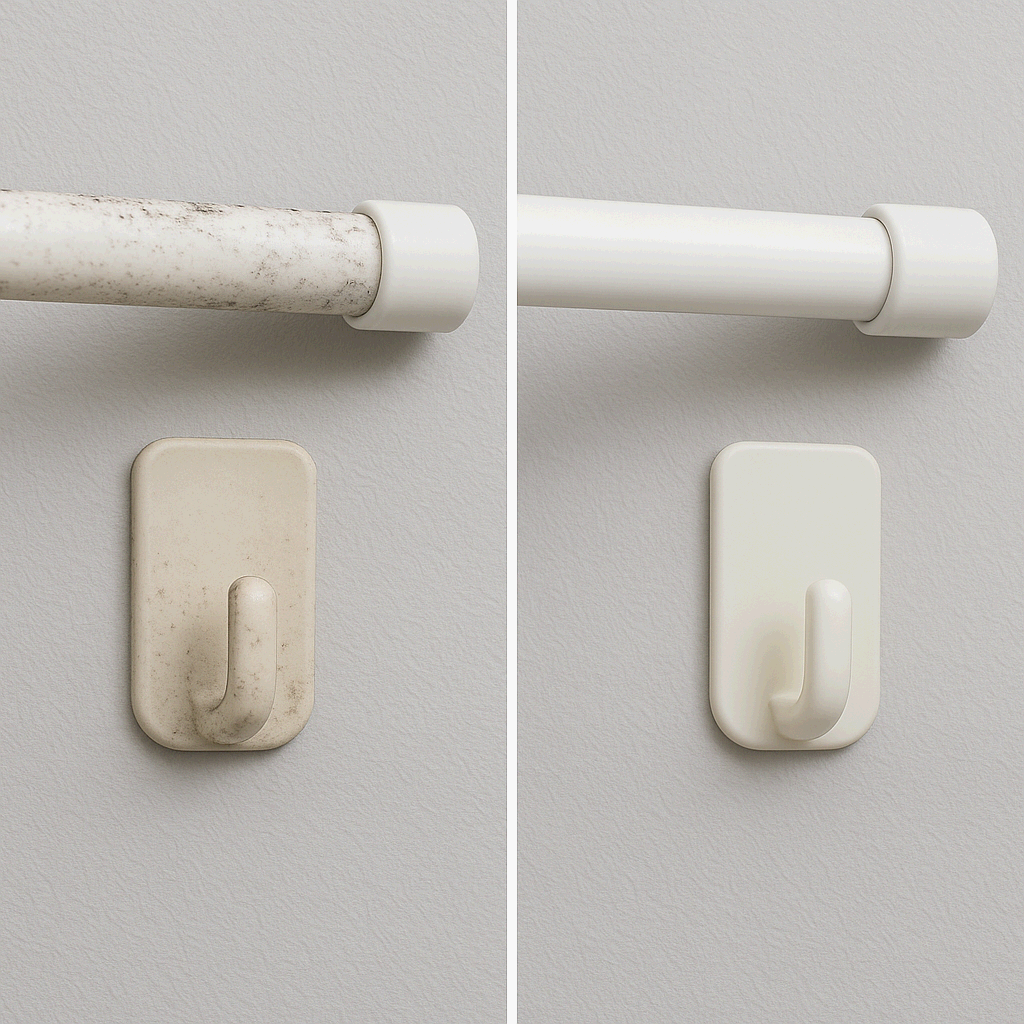 임시 설치 도구(압축봉·벽걸이 고리)의 위생 관리와 재사용 안전 지침