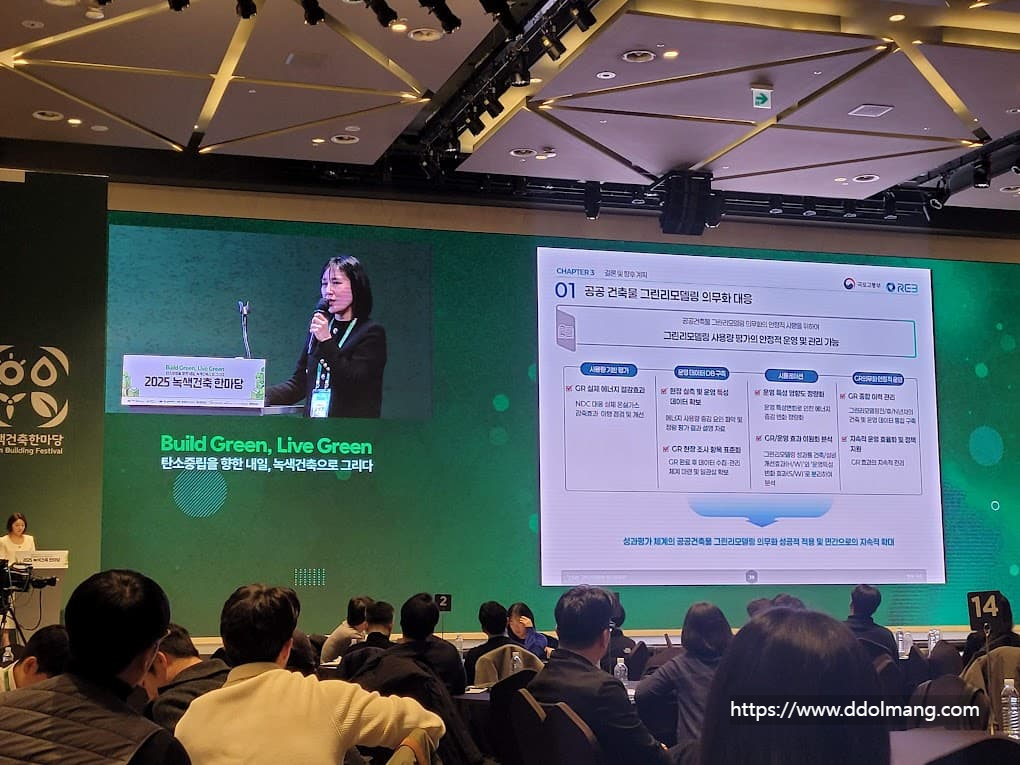 그린리모델링 성과평가 발표를 진행하는 한국부동산원 윤영란 박사